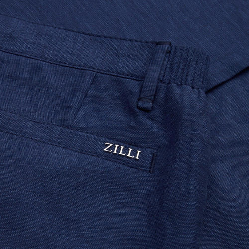 Blue royal trousers, slim fit, "ZILLI" lettering