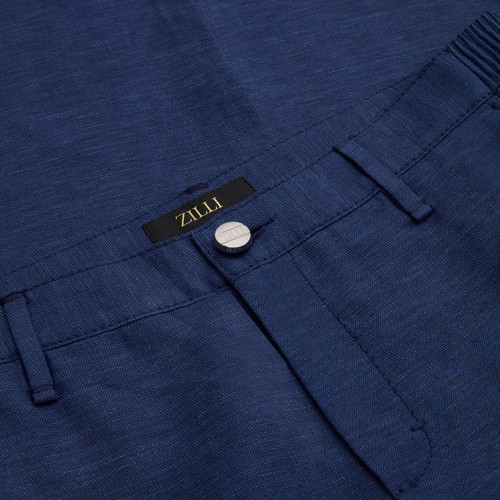 Blue royal trousers, slim fit, "ZILLI" lettering