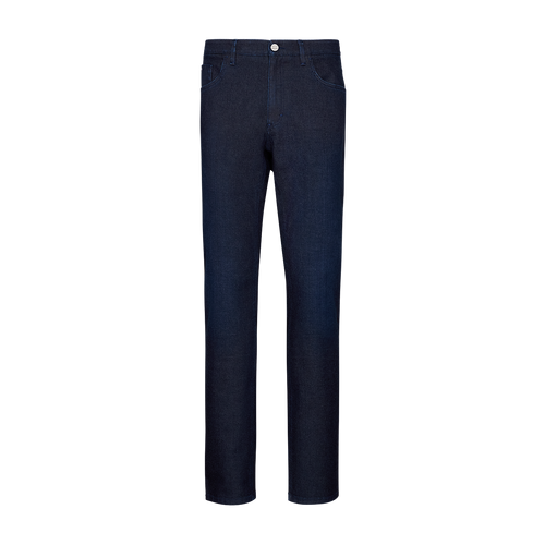 Navy blue jeans, hybrid fit, "Cloud Big Lion" embroidery