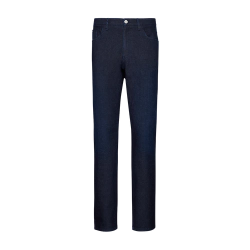 Navy blue jeans, hybrid fit, "Cloud Big Lion" embroidery