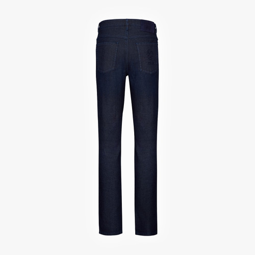 Navy blue jeans, hybrid fit, "Cloud Big Lion" embroidery