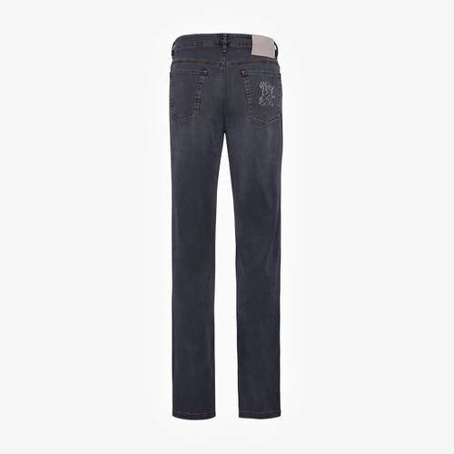 Light grey jeans, slim fit, "Big Lion" embroidery