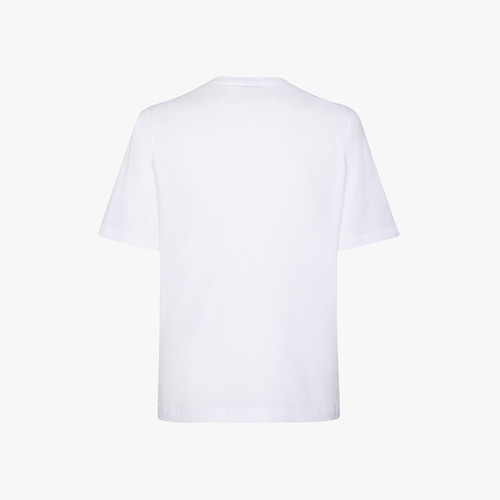 White t-shirt, round neck, front pocket, "Maison ZILLI EST 1965" embroidery White t-shirt, round neck, front pocket, "Maison ZILLI EST 1965" embroidery