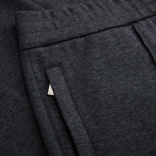 Charcoal jogging pants, elastic waistband, "ZILLI Crest" embroidery