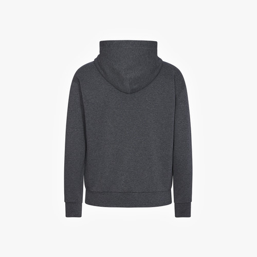 Charcoal zipped hoody, "ZILLI Crest" embroidery