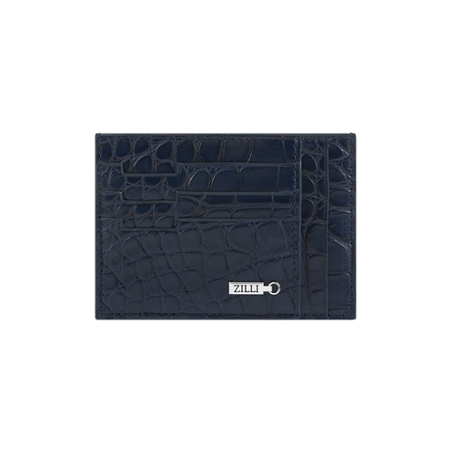 Dark blue crocodile CC5 credit card holder