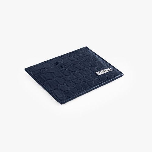 Dark blue crocodile CC5 credit card holder