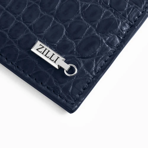Dark blue crocodile CC5 credit card holder