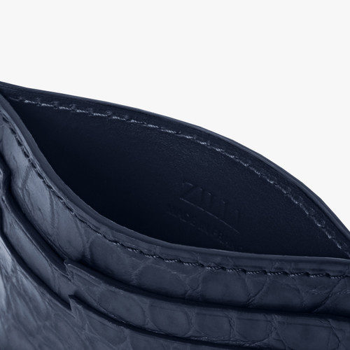 Dark blue crocodile CC5 credit card holder