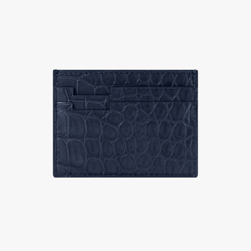 Dark blue crocodile CC5 credit card holder