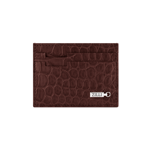 Bordeaux crocodile CC5 credit card holder