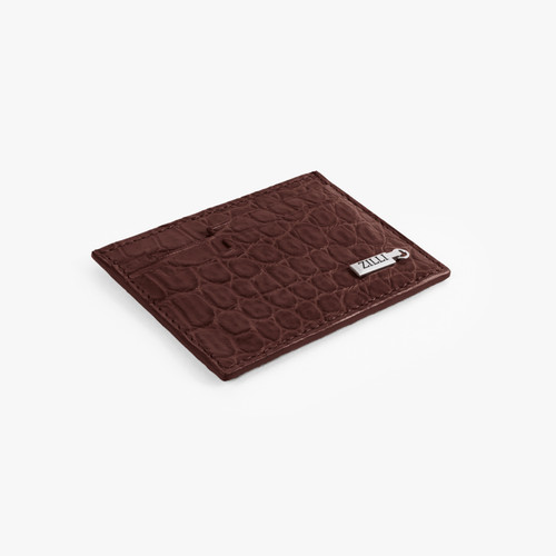 Bordeaux crocodile CC5 credit card holder