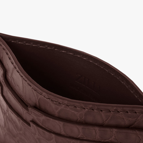 Bordeaux crocodile CC5 credit card holder