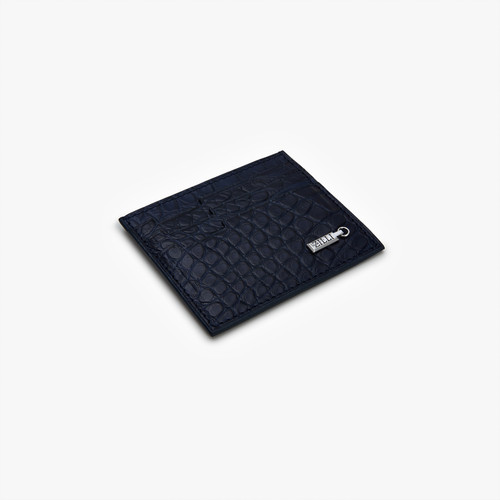Dark blue crocodile CC7 credit card holder