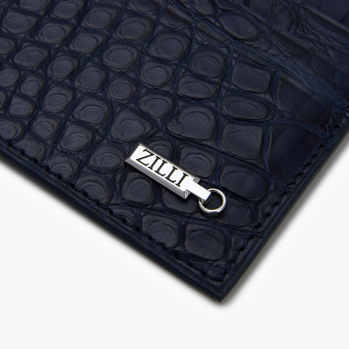 Dark blue crocodile CC7 credit card holder