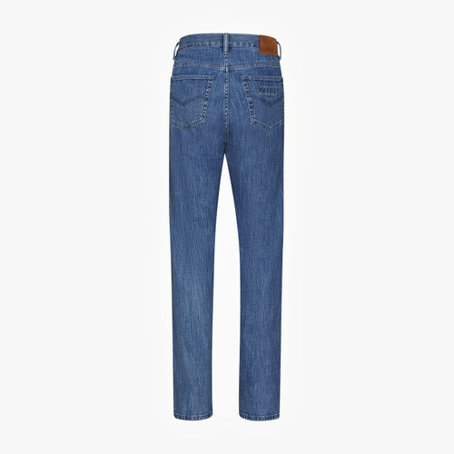 Blue onyx jeans, regular fit, "Maison ZILLI EST 1965" embroidery