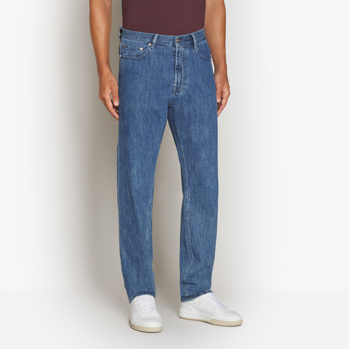 Jean bleu onyx, coupe régulière, broderie "Maison ZILLI EST 1965".