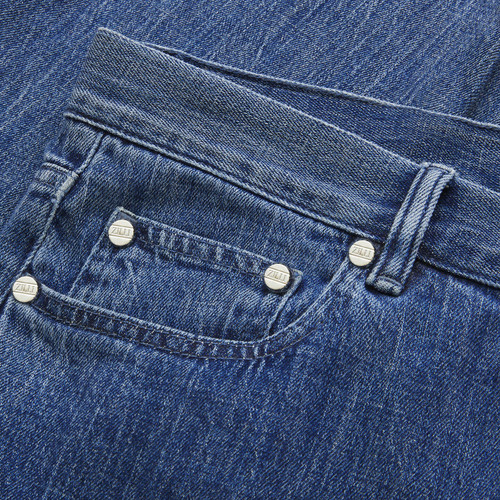 Blue onyx jeans, regular fit, "Maison ZILLI EST 1965" embroidery