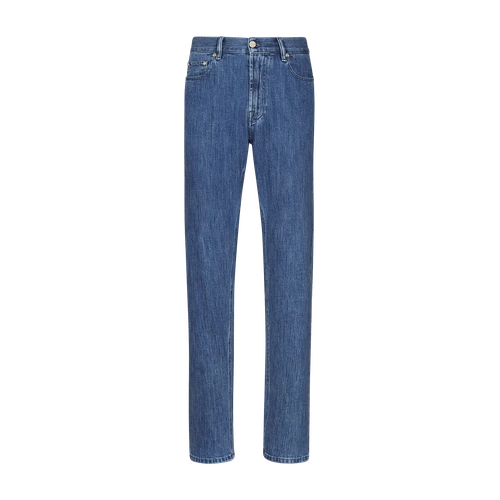 Blue onyx jeans, regular fit, "Maison ZILLI EST 1965" embroidery