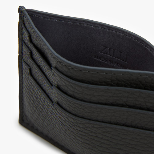 Grey anthracite deerskin CC7 credit card holder