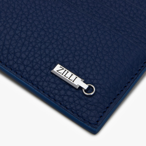 Navy blue deerskin CC7 credit card holder