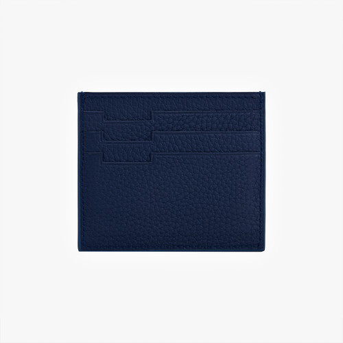 Navy blue deerskin CC7 credit card holder