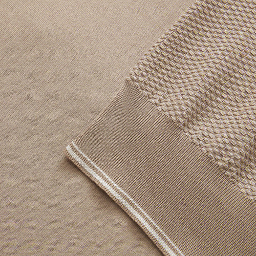 Pale caramel mock neck zipped cardigan sweater