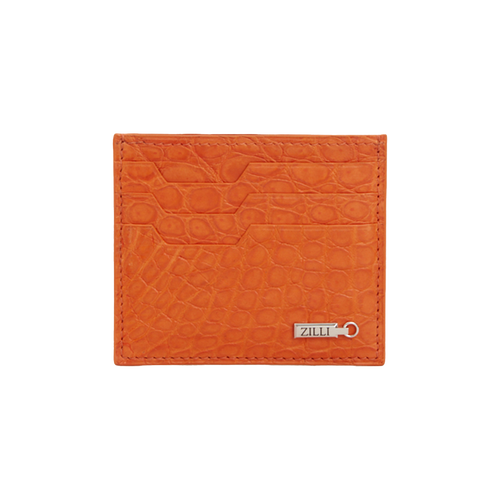 Orange crocodile CC7 credit card holder 
