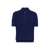 Ink blue checked zipped polo