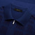 Ink blue checked zipped polo