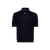 Navy blue zipped polo, "3D Chevron"