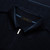 Navy blue zipped polo, "3D Chevron"