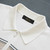 Grey, white and pale fawn zipped polo, "Three lines"