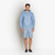 Blue onyx RINGO zipped hooded jacket, "small square perforations"