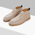 Bottines lacées taupe, semelle caramel