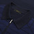 Navy blue zipped polo shirt, “Origami” design Navy blue zipped polo shirt, “Origami” design