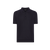 Navy blue button-down polo shirt, “Chevron Placed” design