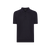 Navy blue button-down polo shirt, “Chevron Placed” design