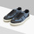 Midnight blue bi-material lace-up sock sneaker