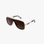Shiny gold and black “Qintus” sunglasses, brown gradient lenses