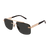 Black and shiny gold "Ross” sunglasses, brown gradient lenses