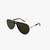 Black and shiny gold “Quyl” sunglasses, green gradient lenses