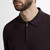 Chocolate “Lion Piquet” zipped polo shirt