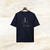 Dark navy round neck T-Shirt, patchwork "ZILLI"