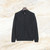 Charcoal “Leather stitching” zipped cardigan