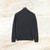 Charcoal “Leather stitching” zipped cardigan