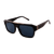 Black and shiny gold "Russel” sunglasses, blue lenses