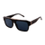 Black and shiny gold "Russel” sunglasses, blue lenses