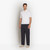 Zipped white polo shirt "Shaded Argyle"