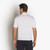 Zipped white polo shirt "Shaded Argyle"